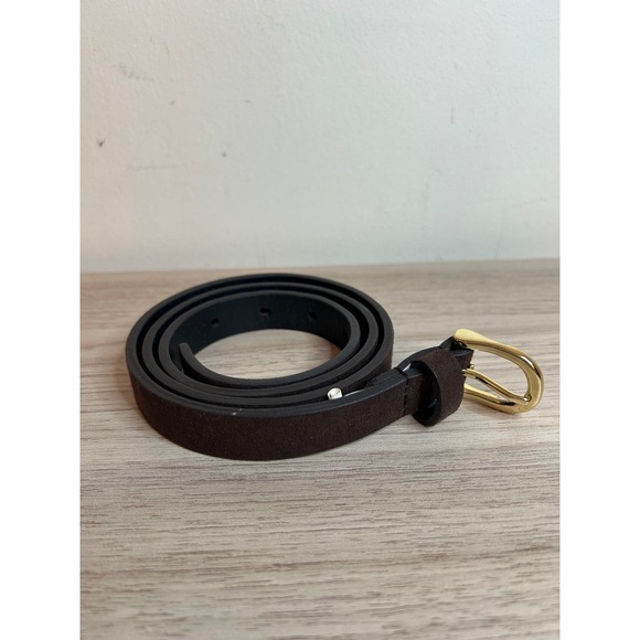 Banana Republic Accessories - Banana Republic Suede Belt Dark Brown Gold Buckle XS